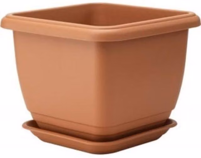 KDMD Stewart Balconiere Square Planter, Terracotta