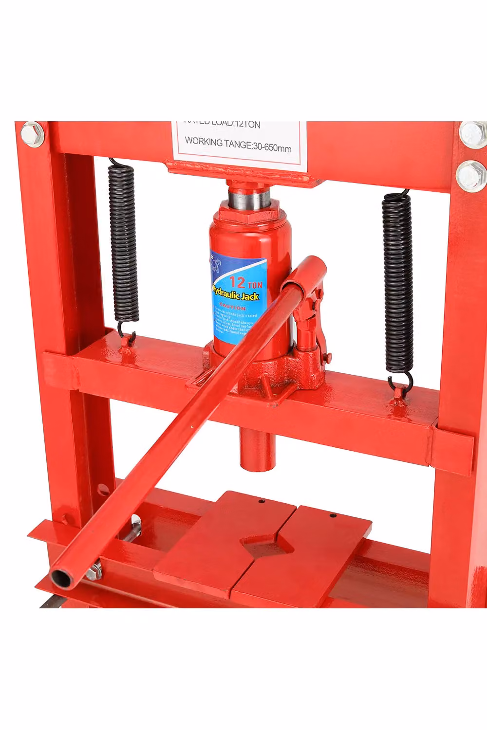 Living and Home 12 Ton H-Frame Floor Standing Shop Hydraulic Press in Red – 4