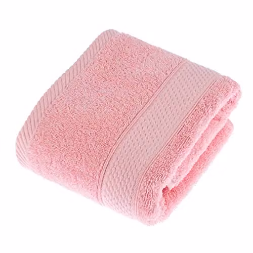 Homescapes Pink Turkish Cotton Hand Towel, 500 GSM, Fluffy and Quick-Drying