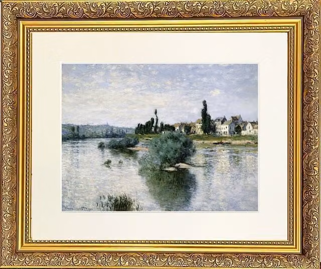 Frames & Mirrors 4U River Mounted and Framed Landscape Nature Print in Gold Dahlia Frame, W: 27.94 cm, H: 22.86 cm – 2