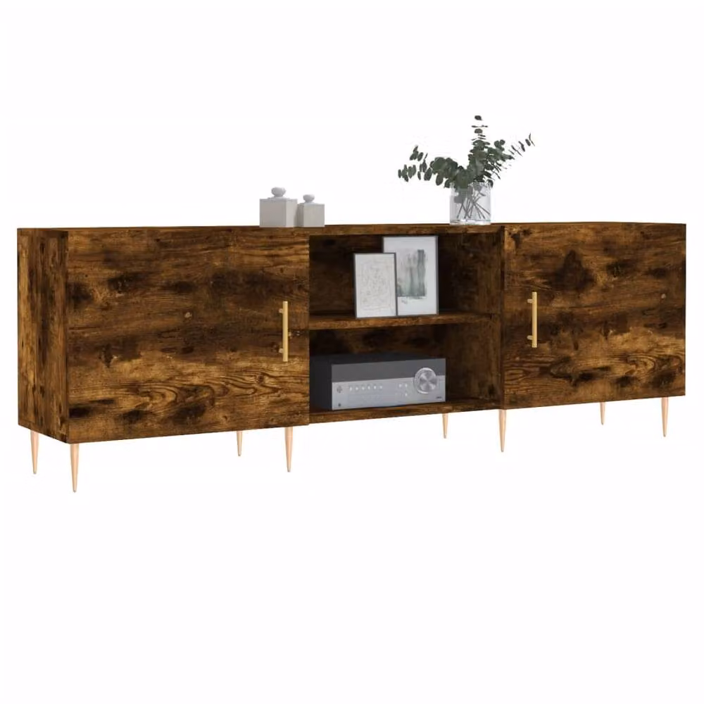 Berkfield Home Industrial TV Cabinet in Smoked Oak Brown, W/D/H: 150 x 30 x 50 cm – 3