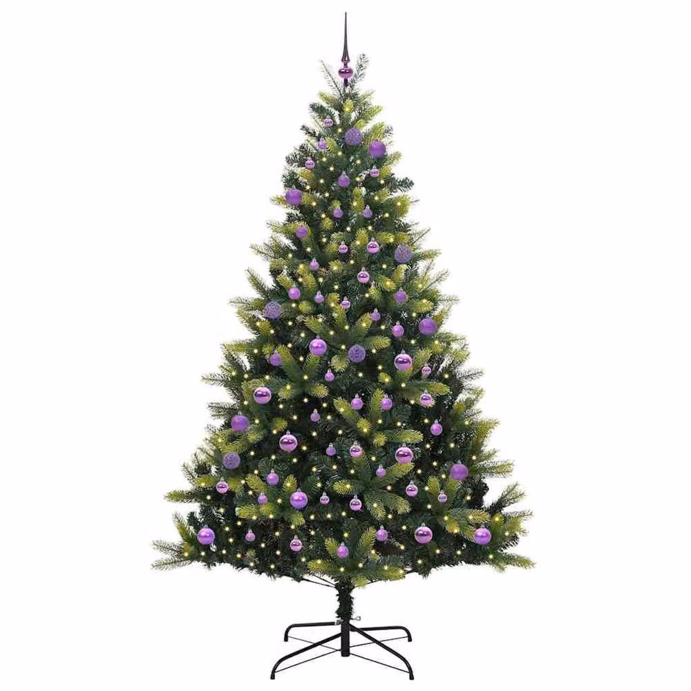Berkfield Home Artificial Hinged Green Christmas Tree with 300 LEDs, Height: 180 cm – 3