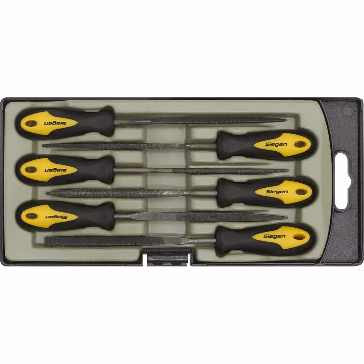 Loops 6 Piece 100mm Needle File Set with Comfort Grip Handles in Multicolour and Black – 3