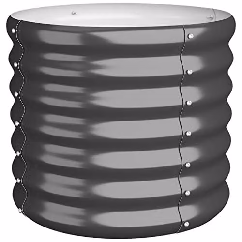 vidaXL Galvanised Steel Garden Planter Tub, Anthracite, W/D/H: 40 x 40 x 36 cm – 1