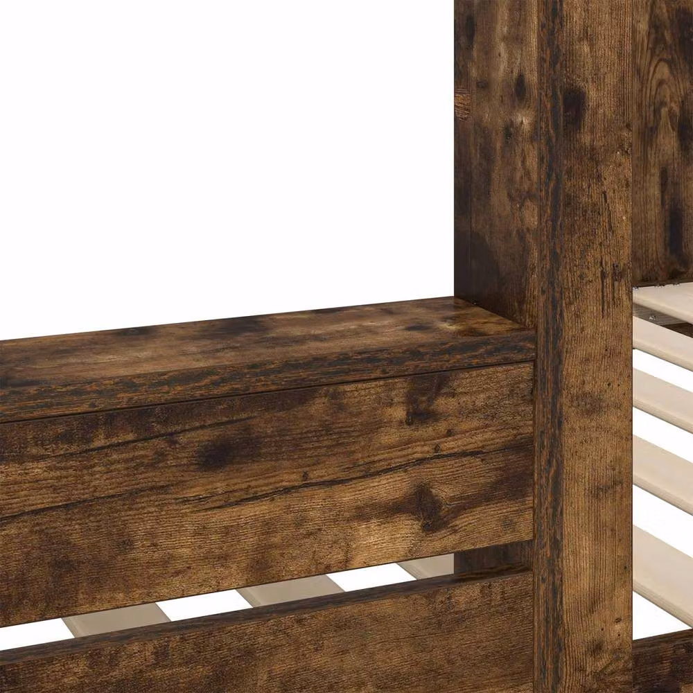 Berkfield Home Modern Two-Level Bunk Bed for Children in Smoked Oak Brown, Engineered Wood, W: 75 cm, L: 190 cm – 6