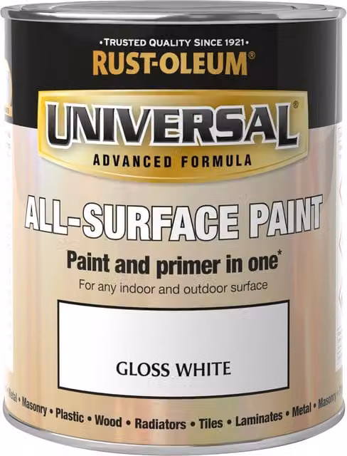 Rust-Oleum Universal Gloss Spray Paint in White, 250ml