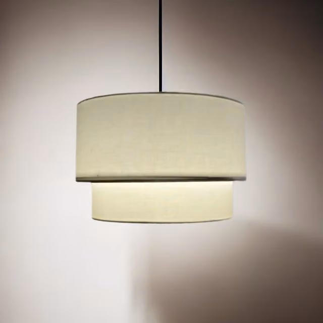 CGC Lighting KIMBER Two Tier Cylinder Ceiling Shade in Cream and White