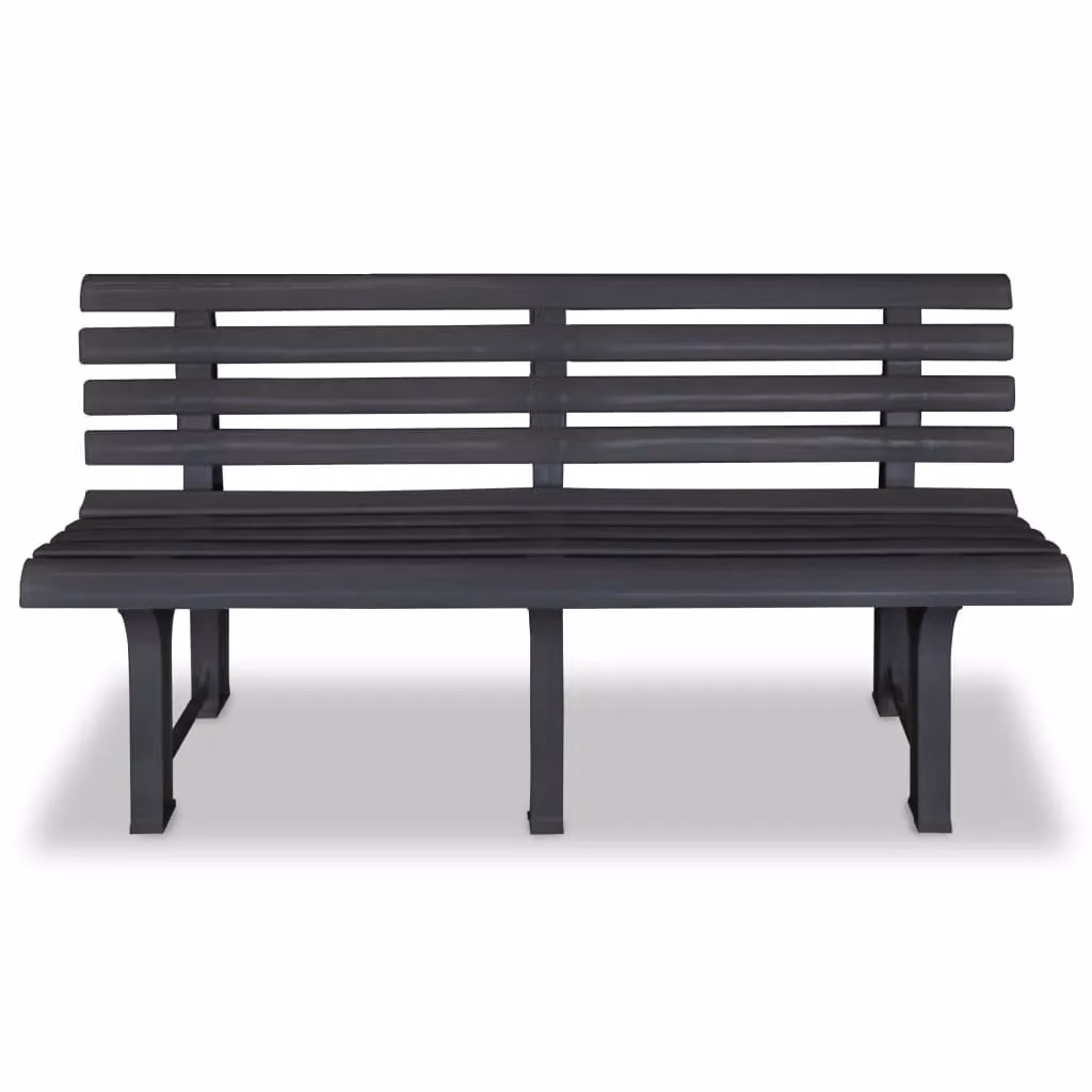 Berkfield Home Garden Bench in Anthracite Black Plastic, Width: 145.5 cm – 2
