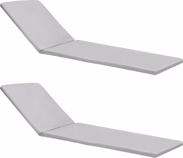 Gardenista Water Repellent Rectangular Outdoor Sun Lounger Cushion Set in Grey (Pack of 2)