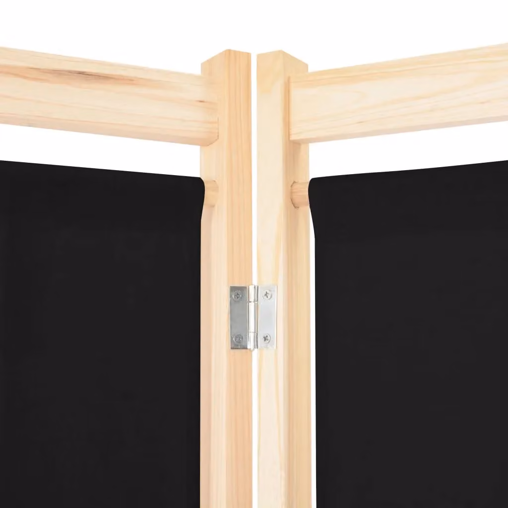 Berkfield Home 4-Panel Black Fabric Room Divider, W/D/H: 160 x 4 x 170 cm – 4