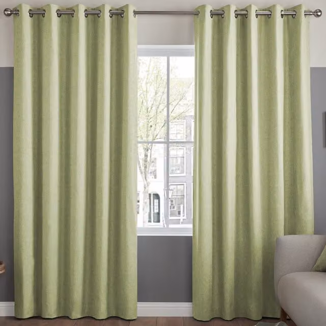Terrys Positano Made to Measure Blackout Eyelet Curtain Panel in Green