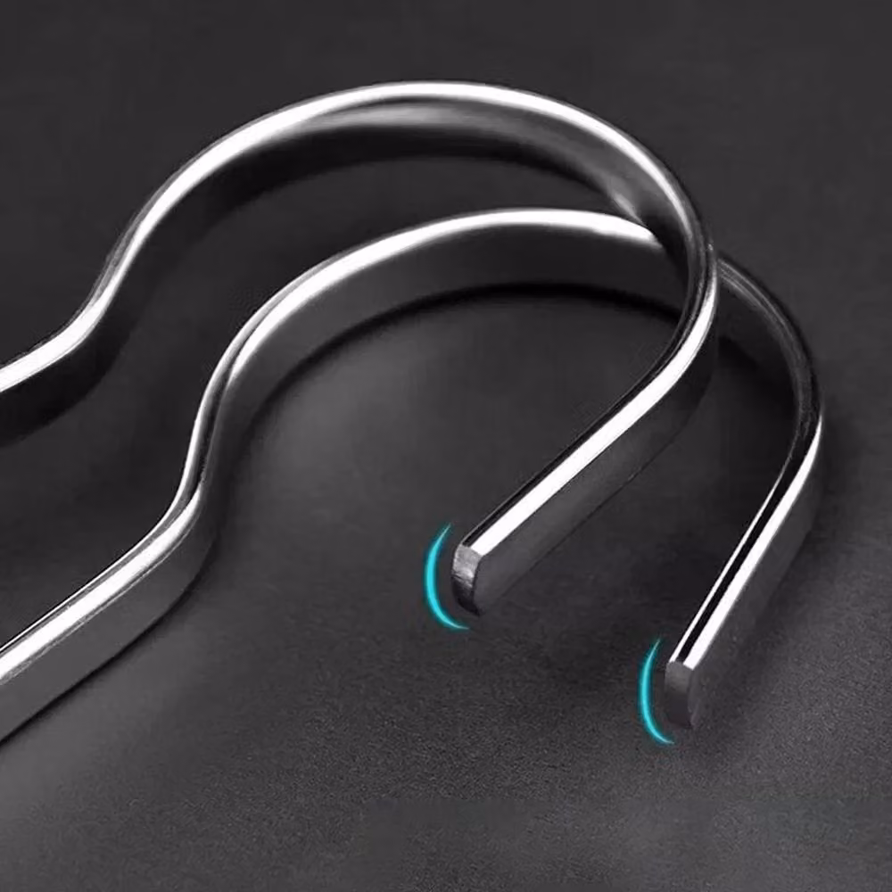 NESTLUNE 10-Piece Non-Slip Stainless Steel Clothes Hangers with Notches, Silver, W: 100 cm, D: 15 cm – 2