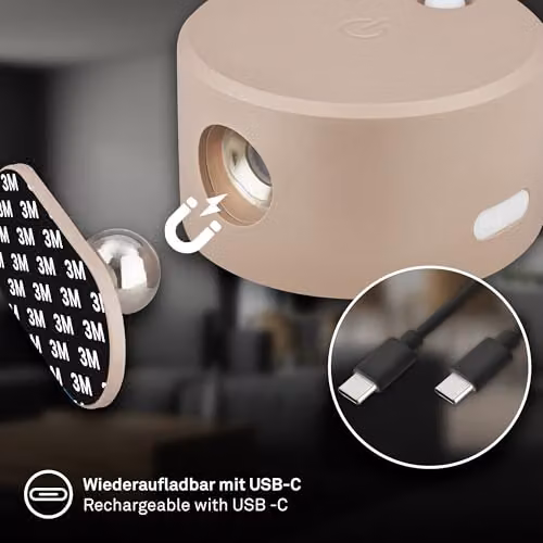 Briloner LED Wall Light Rechargeable Dimmable Touch Control CCT Reading Lamp Beige W/D/H: 7.5 x 4 x 4 cm – 8