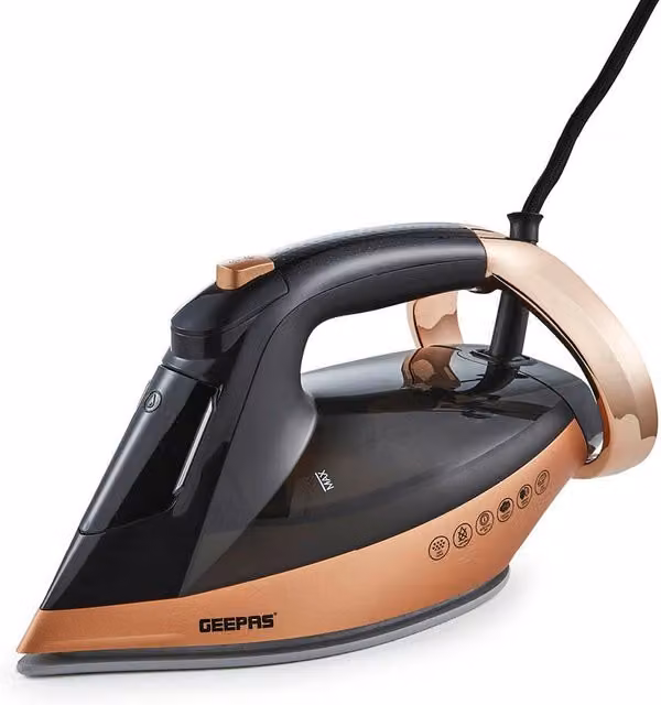 Geepas 2400W Steam Iron with Auto Temperature Control, Auto Shut Off and 1.2L Tank in Brown – 1