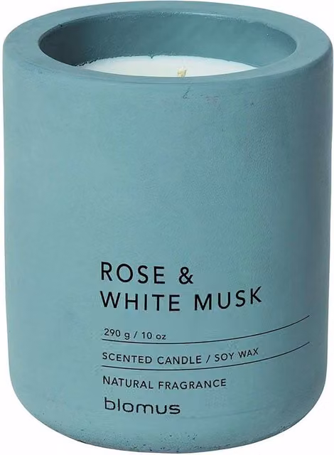 Blomus Fraga Scented Soy Wax Pillar Candle in Grey and Petrol – 4