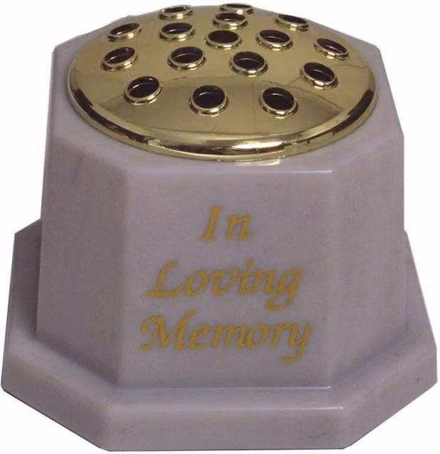 KDMD White and Gold Memorial Condolence Vase – 1