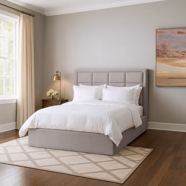 Desire Deco Kingston Upholstered Velvet Bed Frame, Silver, W/D/H: 180 x 200 cm