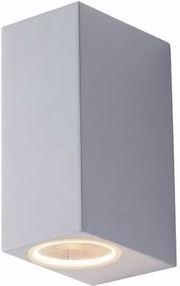 Netlighting QUBO White Outdoor 2 Light Up Down Wall Light IP54 W/D/H: 15.1 x 9.3 x 6.7 cm