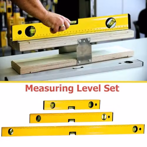 ATEK 3-Piece Magnetic Spirit Level Set in Yellow, Aluminum Alloy with Shockproof Design – 11