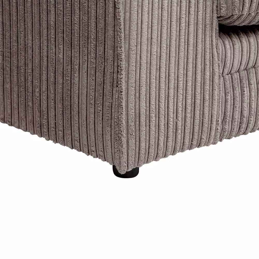 LUXURY LIFE Declan Grey Jumbo Cord Fabric Right Hand Facing Corner Sofa W/D/H: 213 x 166 x 90 cm – 3