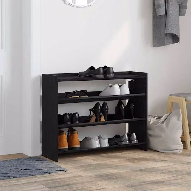 Berkfield Home Black Modern Shoe Rack, W/D/H: 80 x 25 x 62 cm