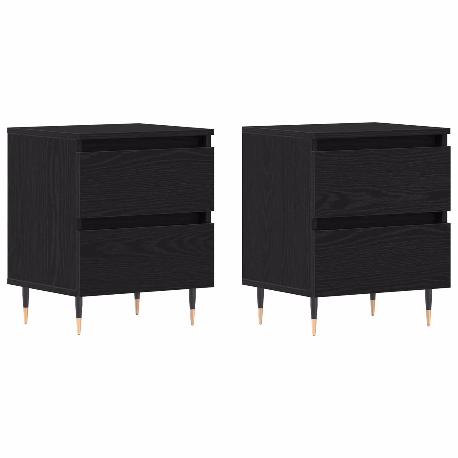 Berkfield Home Set of 2 Black Oak Bedside Cabinets, W/D/H: 40 x 35 x 50 cm – 2