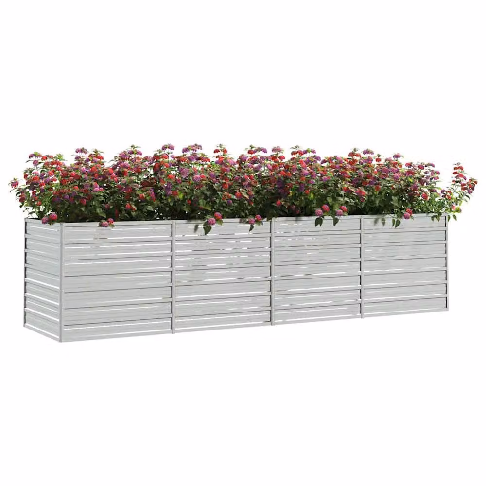 Berkfield Home Garden Galvanised Steel Raised Bed in Silver, W/D/H: 320 x 80 x 77 cm – 3