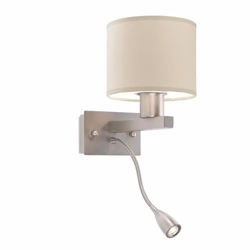 Leds C4 Torino Adjustable LED Wall Reading Lamp in Nickel and Grey