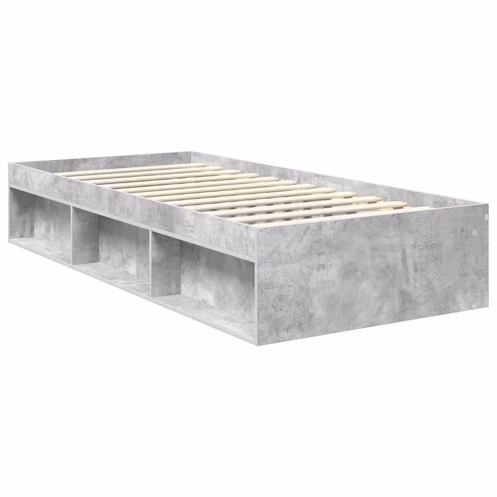Berkfield Home Modern Bed Frame with Headboard in Grey Solid Pine Wood and MDF, W/D/H: 90 x 200 cm – 2