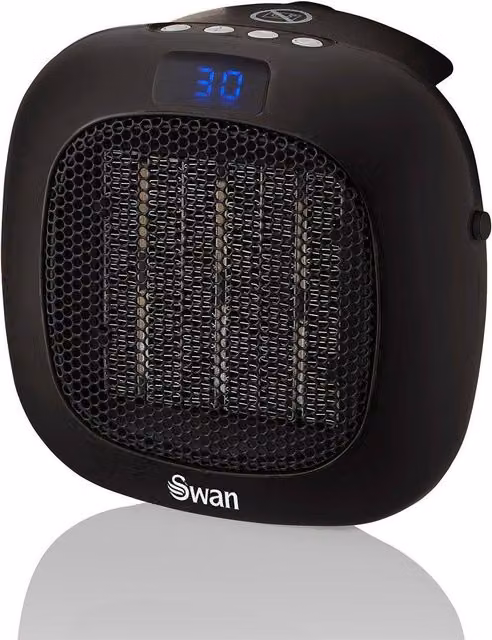 Swan 700W Plug-In Fan Heater with Timer and Overheat Protection, Black – 6
