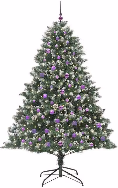 Berkfield Home Modern Artificial Christmas Tree in Green, W/D/H: 140 x 140 x 210 cm – 1