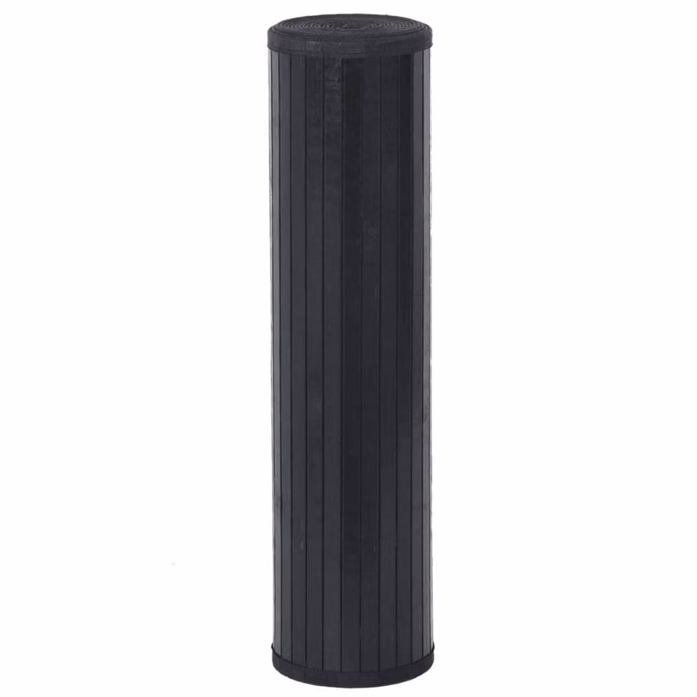 Berkfield Home Rectangular Bamboo Rug in Black, W: 80 cm, L: 400 cm – 3