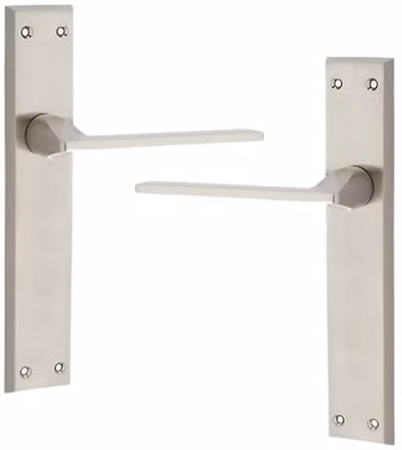 Golden Grace Brushed Silver Internal Door Handle Set with Plate