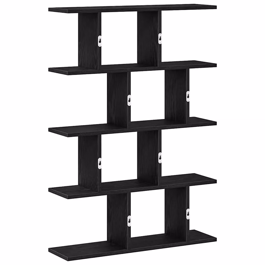 Berkfield Home Wall Mounted 12 Compartment Cube Shelf in Black MDF – 4