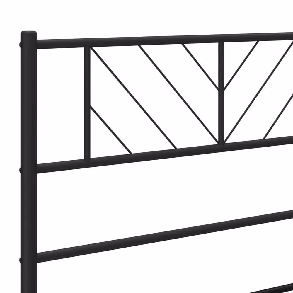 Berkfield Home Metal Bed Frame with Headboard in Black, W: 160 cm, H: 166 cm, D: 200 cm – 3