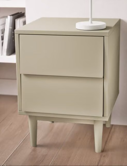 M&S Hive Lacquered Bedside Table in Beige