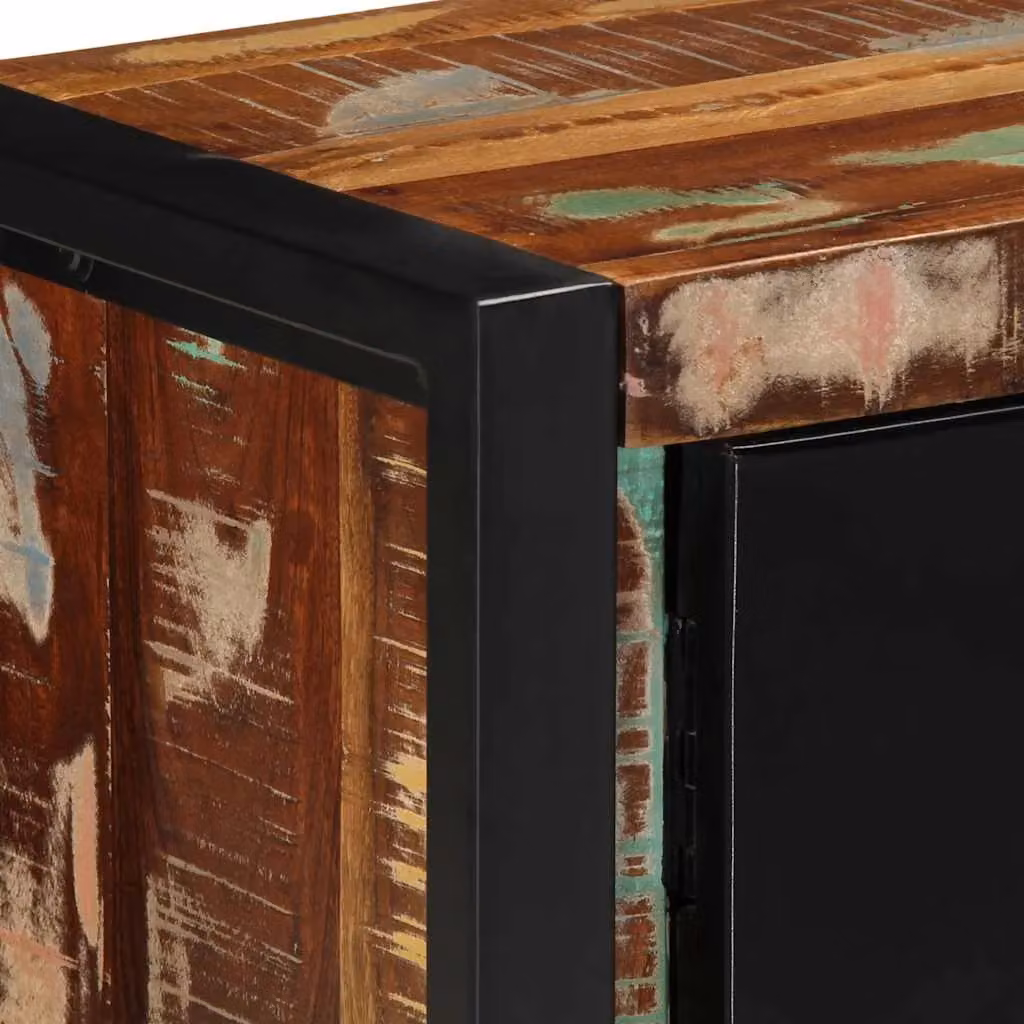 Berkfield Home Industrial Solid Wood Reclaimed TV Cabinet in Brown, W/D/H: 80 x 30 x 40 cm – 4