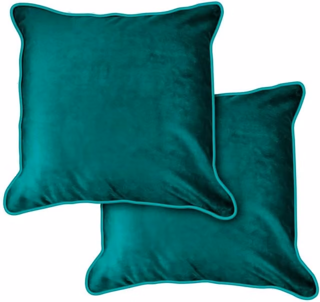 NewEdgeBlinds Shabby Chic Square Velvet Cushion Cover in Green and Beige