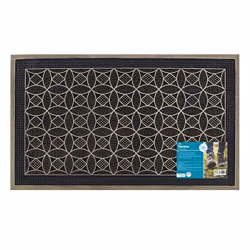 JVL Havana Black Rubber Pin Doormat, W: 45 cm, D: 75 cm – 5