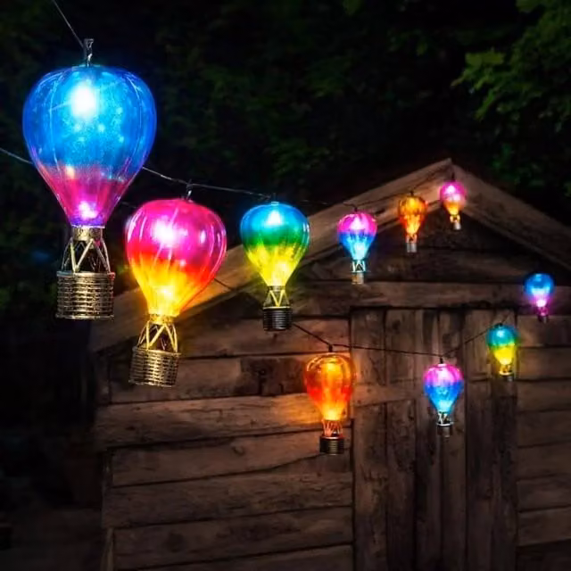 SPETLEK Multicolour Solar LED Hot Air Balloon Hanging Lampion, 2.7 m – 1