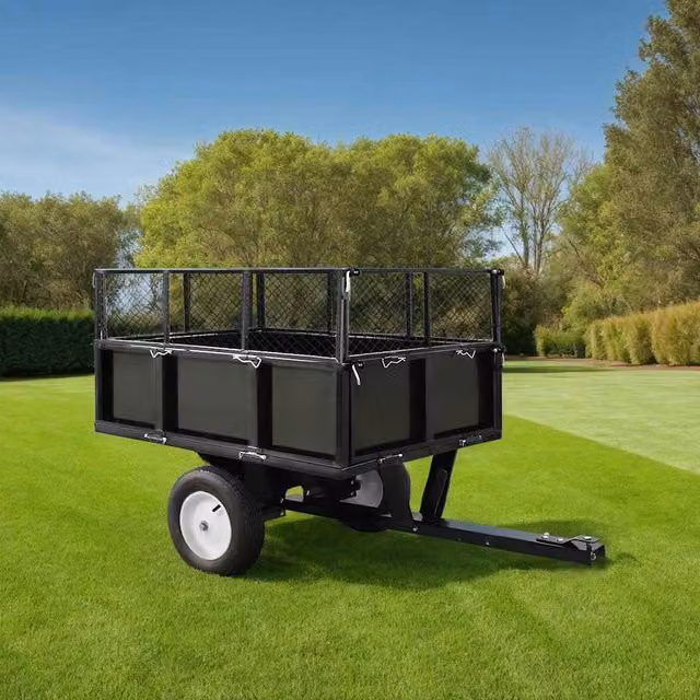Berkfield Home Tipping Trailer for Lawn Mower with 300 kg Load Capacity in Black and Multicolour – 1
