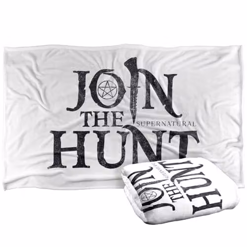 LOGOVISION Supernatural Join The Hunt Logo Super Soft Fleece Throw Blanket, Multicolour, W: 91 cm, D: 147 cm – 1