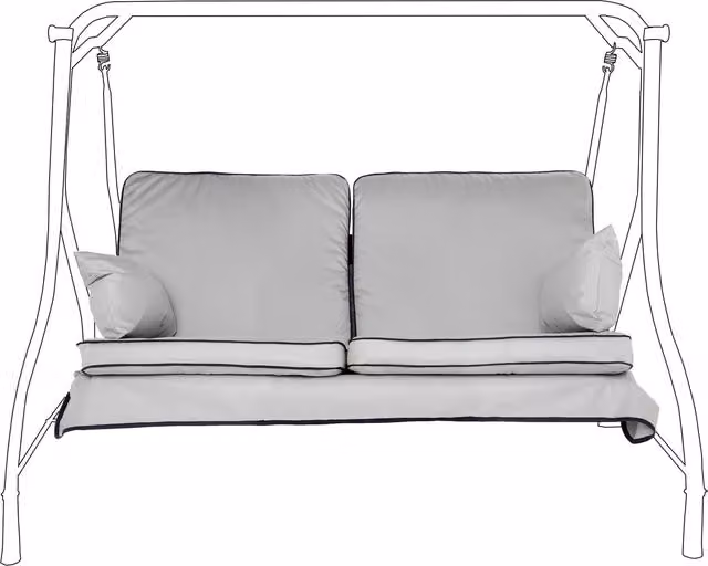 Gardenista Grey Rectangular Outdoor Garden Swing Seat Cushion with Water Repellent Polyester Foam