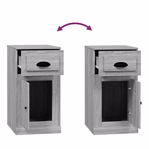 vidaXL Side Cabinet with Drawer in Grey Sonoma, W/D/H: 40 x 50 x 75 cm – 3