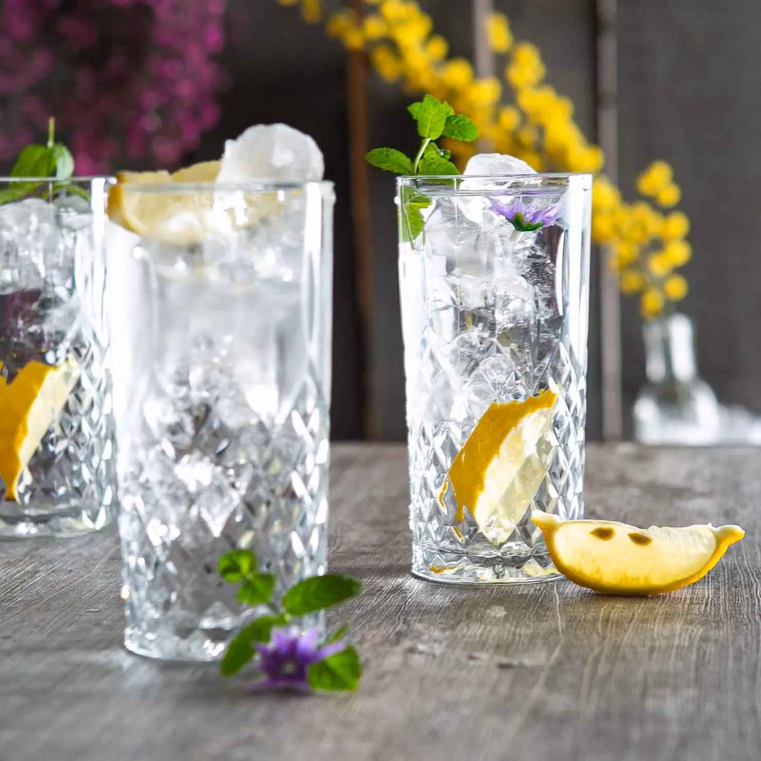 LAV Odin Geometric Highball Tumbler Glasses, Clear, 356ml, Pack of 12 – 2