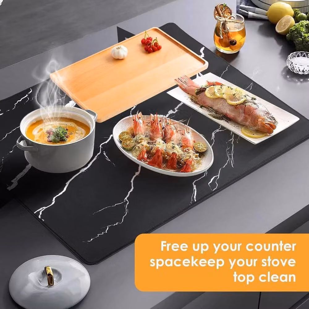 NESTLUNE Heat Resistant Glass Stove Cover for Electric Induction in Black, W: 62 cm, D: 53 cm – 3
