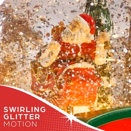 The Christmas Workshop Light-Up Christmas Train Snow Globe with Swirling Glitter and Warm White LED Glow, H: 21.0 cm, W: 18.5 cm, D: 10.5 cm – 3