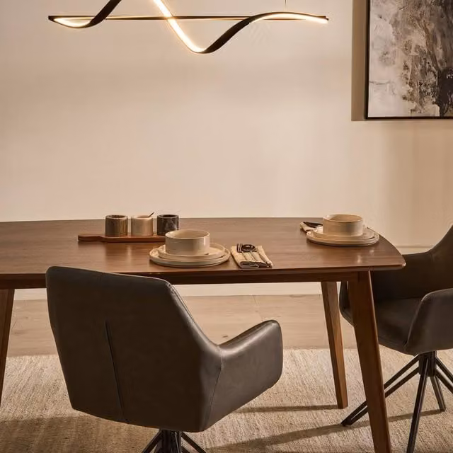 Wyld and Coco Black Aluminium LED Pendant Lamp W: 90 cm, D: 16 cm, H: 100 cm