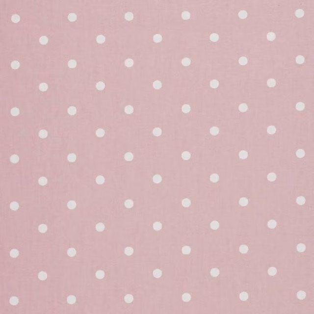 Clarke & Clarke Dotty Fabric in Pink and White