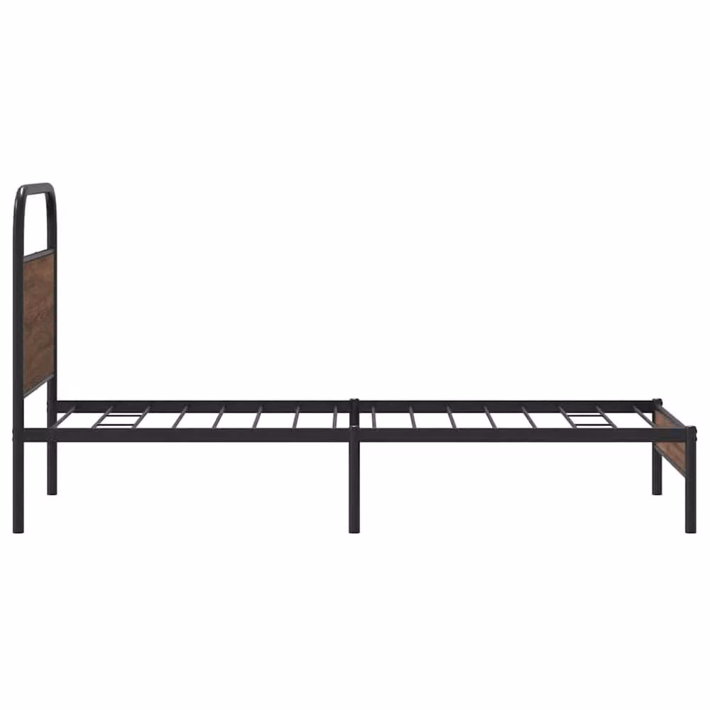 Berkfield Home Elegant Bed Frame in Brown Oak, W/D/H: 90 x 190 x 196 cm – 4